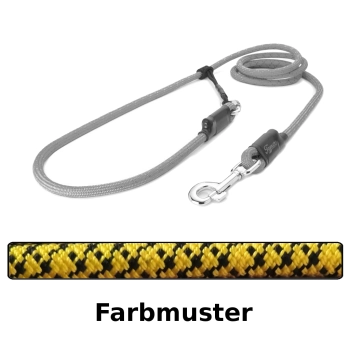 EASYLONG Hundeleine - L - 2,5m - gelb mit schwarzem Karo